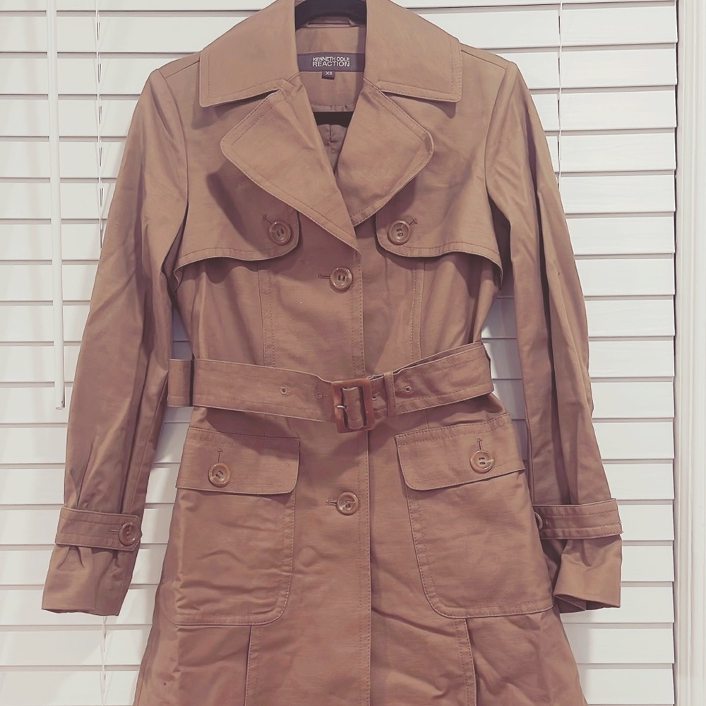 KENNETH COLE REACTION Beige Trench Coats, size XS/S